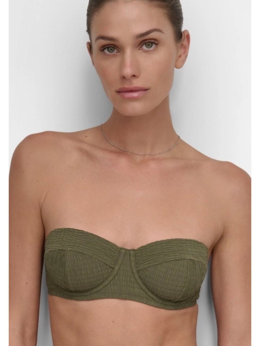 DKNY Textured Molded Balconette Bikini Top Women's Moss Hook Back Closure, Small